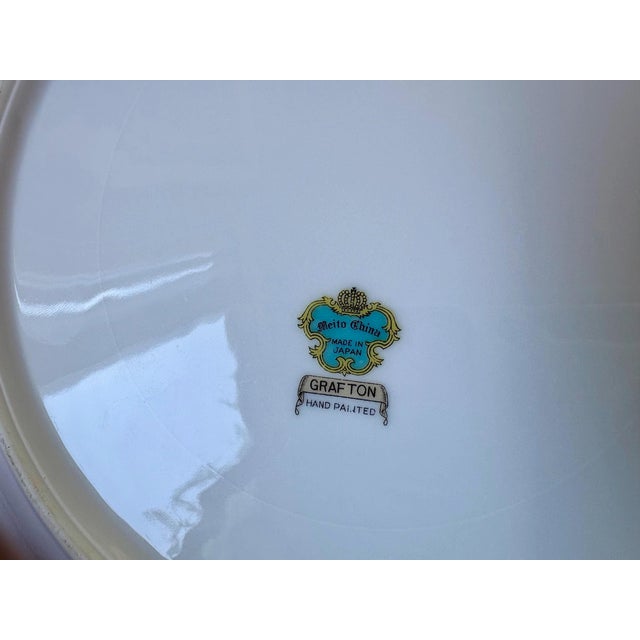 Vintage Meito China Green Tea Cups With Saucer in the Grafton Pattern - 6pcs For Sale - Image 4 of 8