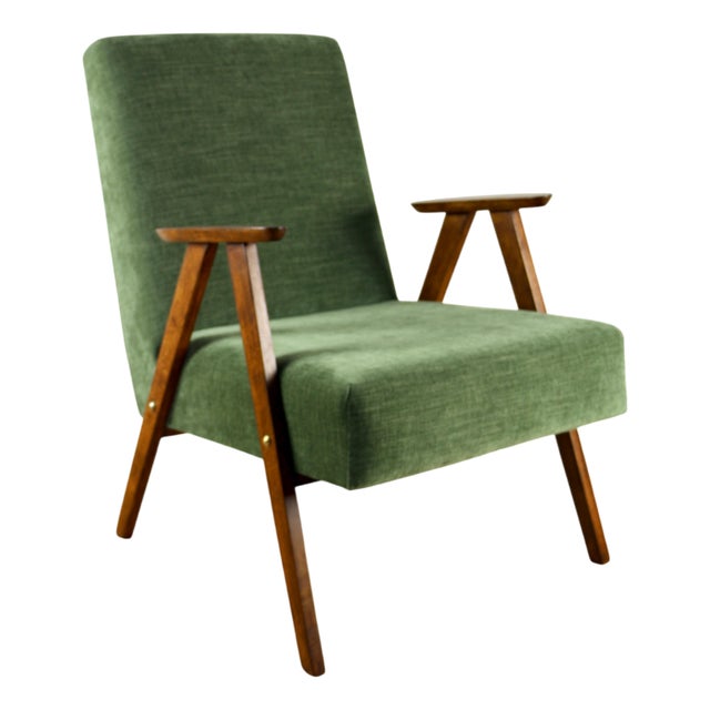 Green Olive Structural Armchair in the style of Chierowski, 1970s For Sale
