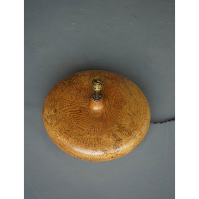 Beige French Turned Elm Wood Table Lamp, 1950s For Sale - Image 8 of 13