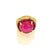 Baroque Bochic “Flamenco” Ruby & White Zircon 18k Gold & Silver Cocktail Ring Size 7.5 For Sale - Image 3 of 5