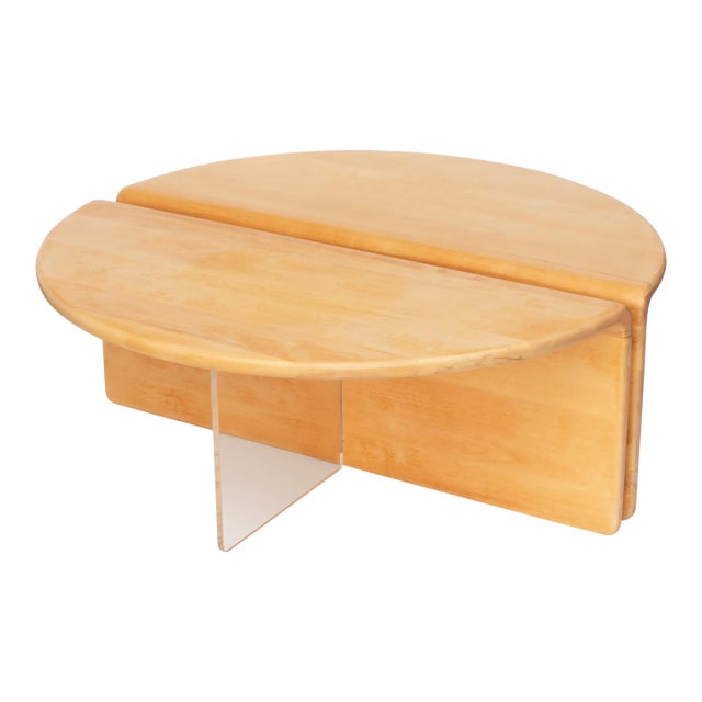 Vintage Solid Maple and Lucite Coffee Table by Gerald McCabe For Sale
