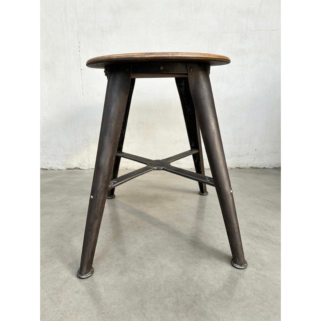 1930s Industrial 4-Leg Work Stool from Ama, 1930s For Sale - Image 5 of 8