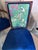 Navy Blue Set of 8 John Stuart Mid-Century Dining Chairs – Hollywood Regency Newly Upholstered in Thibaut Designer Fabric With a Rich Navy Velour on the Seats. For Sale - Image 8 of 12