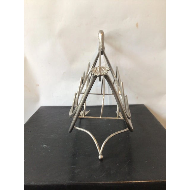 Maison Jansen 1960s, Maison Jansen Style Italian Chrome Swan Magazine Rack For Sale - Image 4 of 10