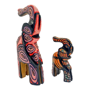 Handmade Elephant Sculpture, a Pair