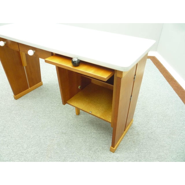 Wood Mid-Century Walnut Office Desk, 1950s For Sale - Image 7 of 18