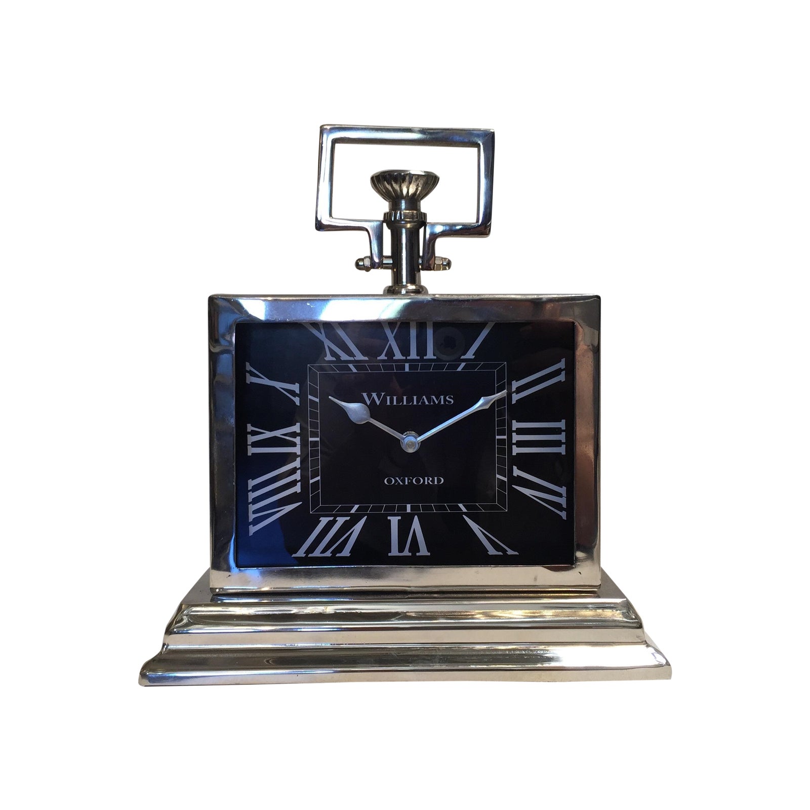 Black Rectangular Chrome Mantle Clock Chairish
