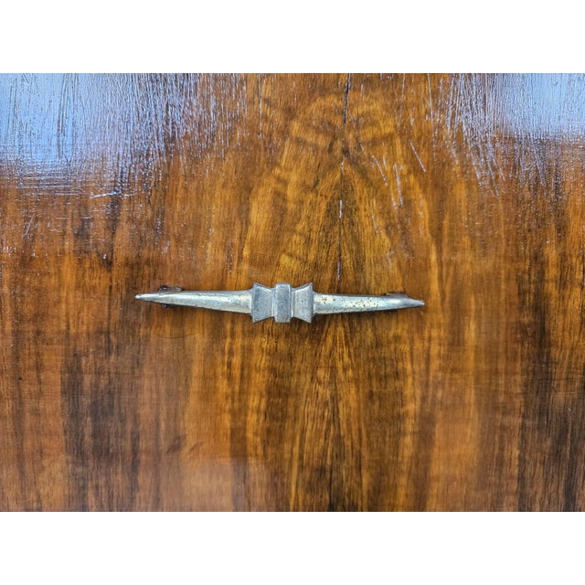 Black Art Deco Chest of Drawers in Mahogany Burl with Brass Handles, 1940 For Sale - Image 8 of 18