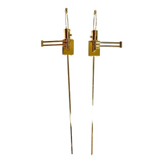 George W. Hansen 1948 Designed Wall Swing Lamps for Hinson - Pair For Sale