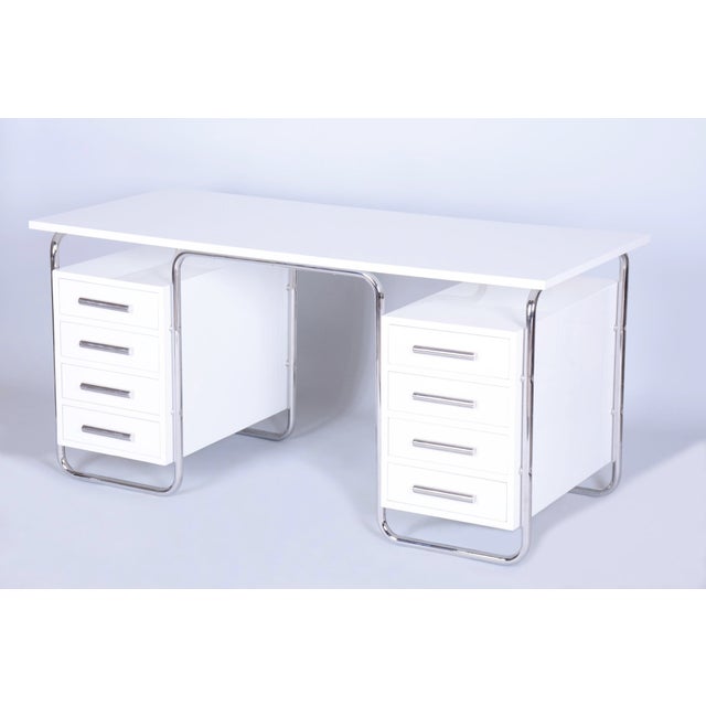 Bauhaus Writing Desk in Chrome-Plated Steel by Marcel Breuer, Czech, 1930s For Sale - Image 14 of 14