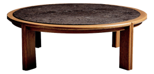 Narrow Oak Coffee Table with Slate Insert, France, 1970s