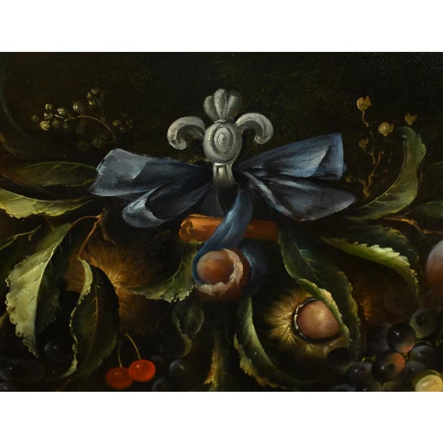 Victorian Artist, Still Life with Flowers & Cherub, Oil Painting For Sale - Image 6 of 11