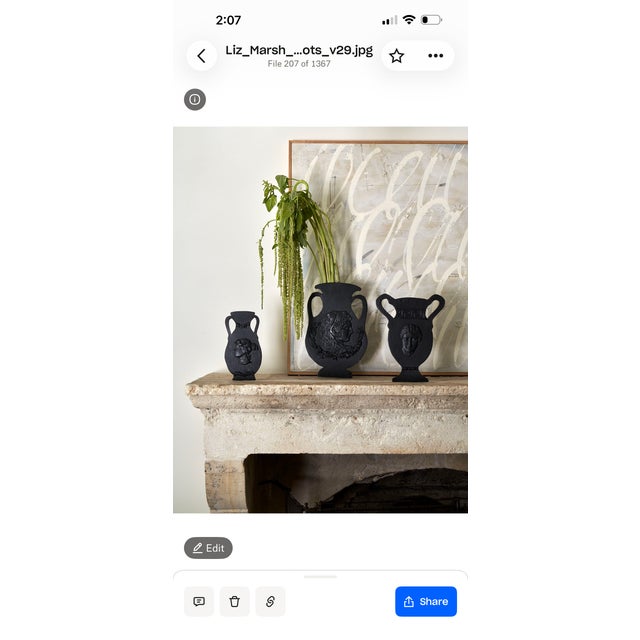 Liz Marsh Matte Black Flora Silhouette Vase For Sale - Image 4 of 4