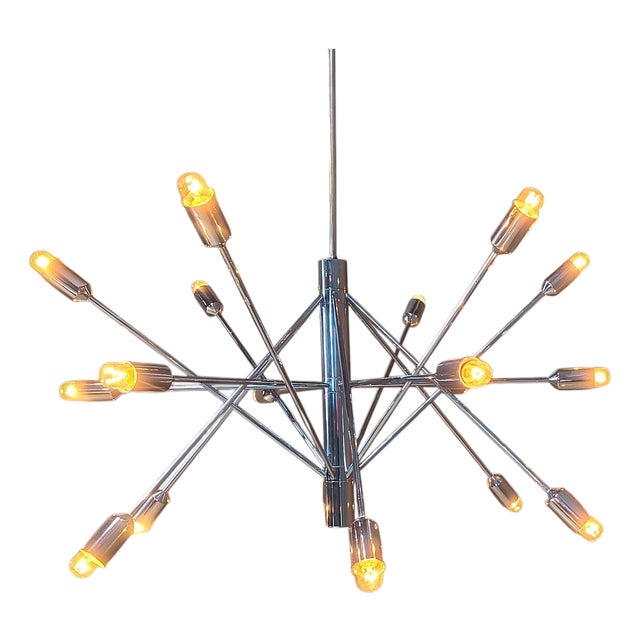 Vintage Sputnik Chrome Chandelier, 1970s For Sale