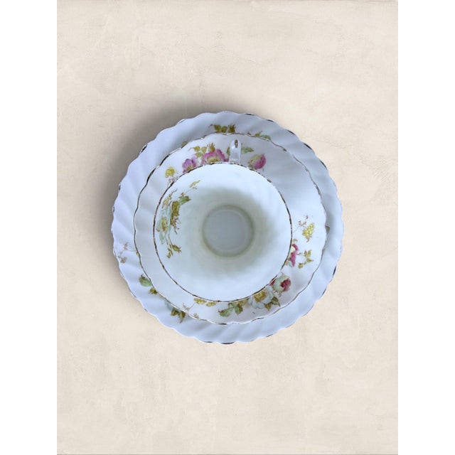 Vintage English Teacup, Saucer and Side Plate, Aynsley For Sale In Tampa - Image 6 of 12