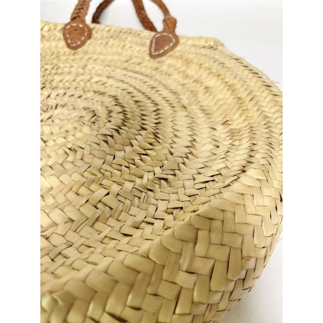 Brown 20th Century Bohemian Rattan and Leather Bag, France For Sale - Image 8 of 13