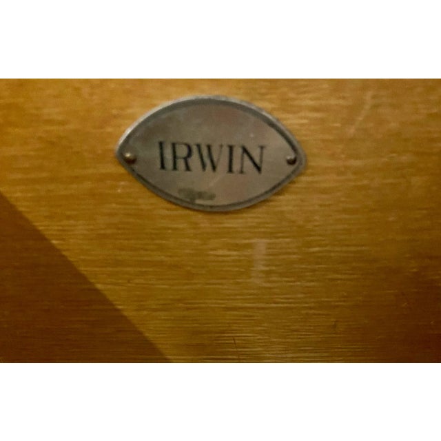 Brown Vintage Robert Irwin Louis XVI Style Large Demilune Console Table For Sale - Image 8 of 13