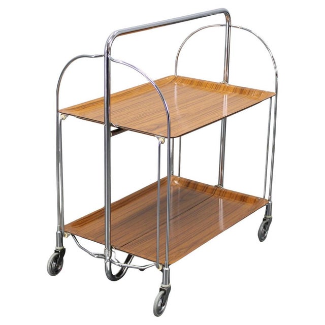 Mid-Century Folding Serving Cart, Italy, 1970s For Sale - Image 14 of 14