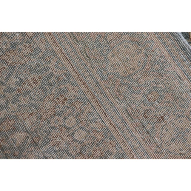 Light Blue/Gray Background Persian Antique Tabriz Rug With All-Over Herati Design For Sale - Image 12 of 13