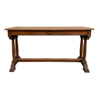 Carved Oak Console Table, 1900s For Sale