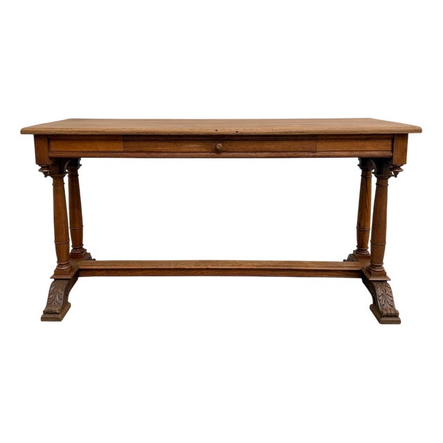Carved Oak Console Table, 1900s For Sale