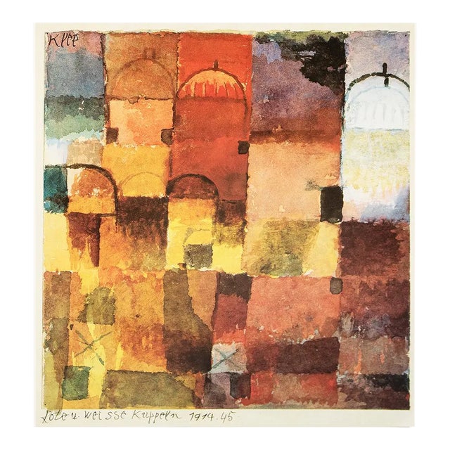 1989 After Paul Klee "Red and White Domes", Full-Color Print From France For Sale