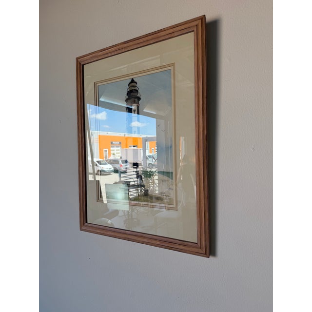 1990’s Joanna Krasnansky Coastal Lighthouse Watercolor Painting, Framed Under Glass For Sale - Image 4 of 12