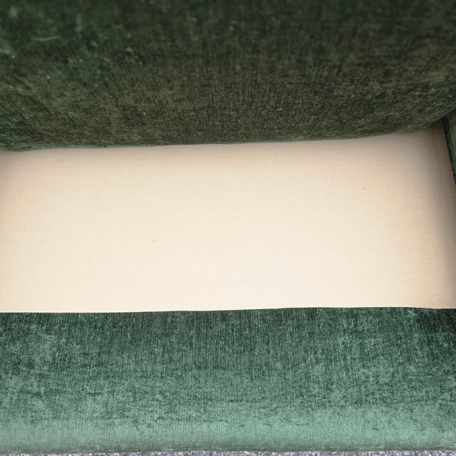Vintage Skirted Rolled Arm and Rolled Back Velvet Sofa For Sale - Image 11 of 11
