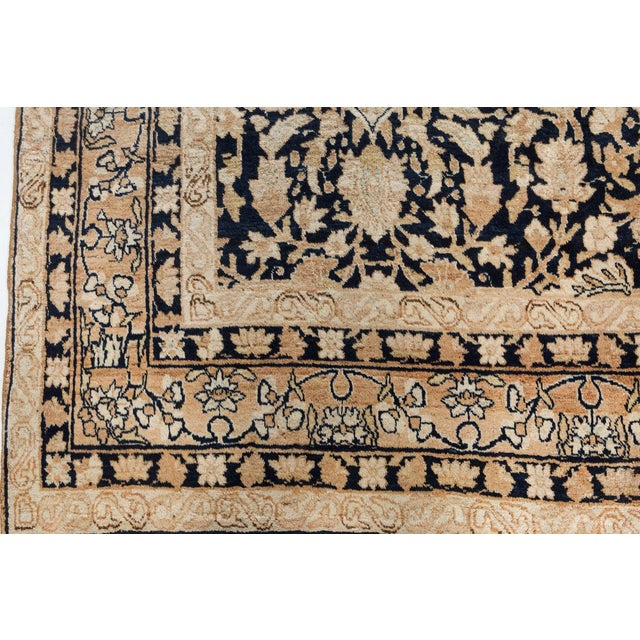 Textile Authentic Persian Kirman Handmade Wool Rug For Sale - Image 7 of 8