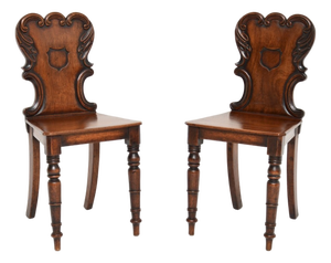 Antique William IV Hall Chairs, 1830, Set of 2