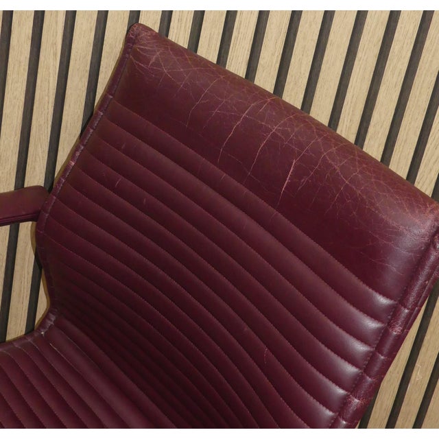 1970s FS-Line 220/6 Swivel Desk Chair in Burgundy Leather from Wilkhahn, 1970s For Sale - Image 5 of 12