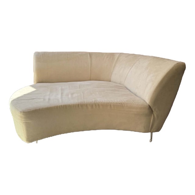 Curved Cream Lounge Settee, 1990s For Sale