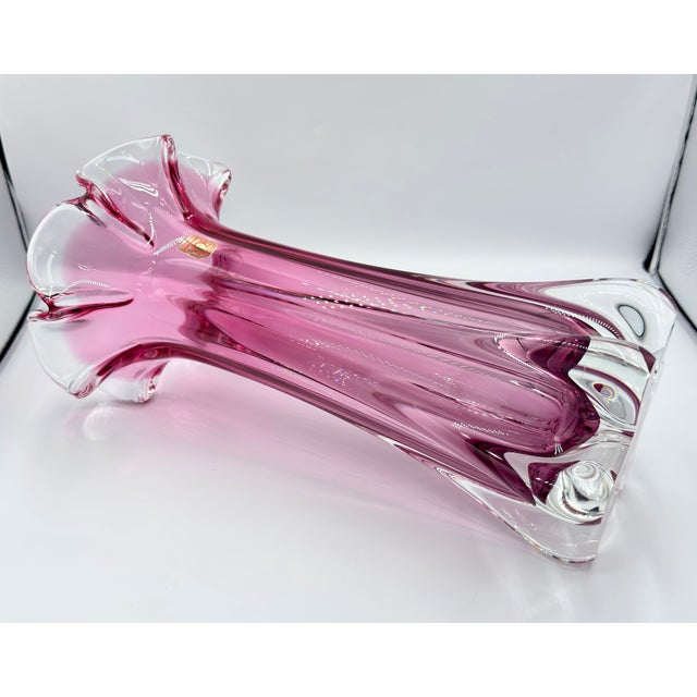 Raspberry Pink Mid-Century Czech Art Glass Vase, Josef Hospodka, Chřibská (Rubin Glass) 1960s For Sale - Image 8 of 10