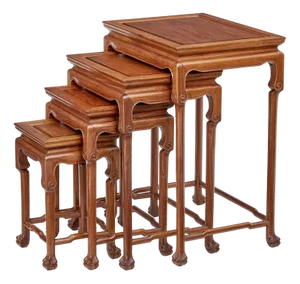 Chinese Nesting Tables from Mayfair and Company, 1950, Set of 4