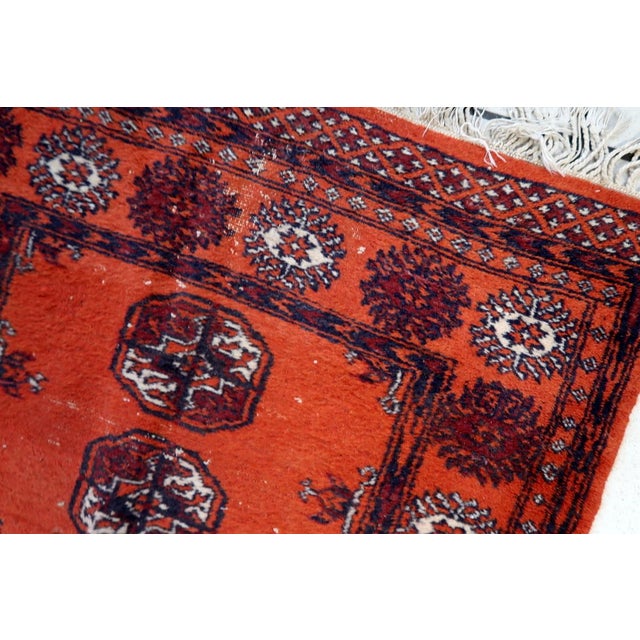 1950s, Handmade Vintage Uzbek Bukhara Runner Rug 2.6' X 9.5' For Sale - Image 4 of 13