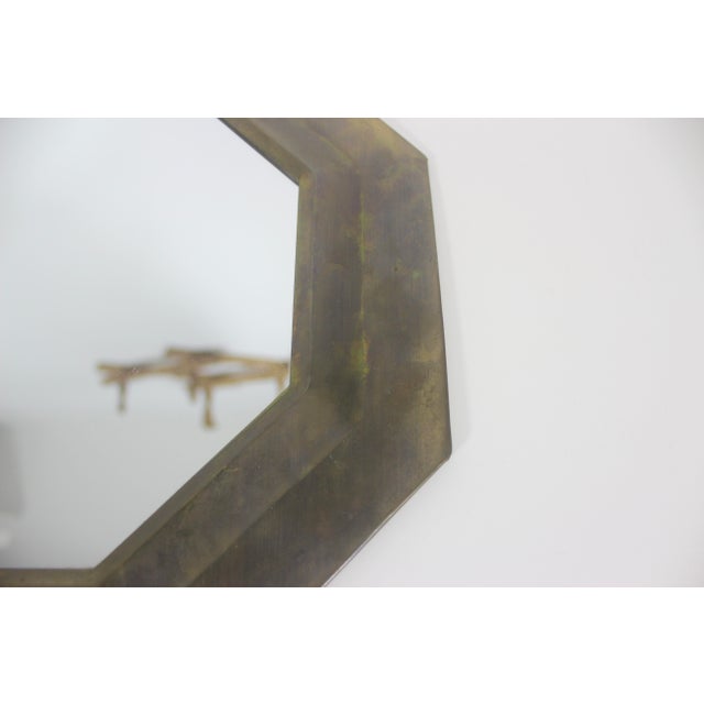 Vintage Moroccan Octagonal Brass Mirror Mid Century Modern For Sale - Image 10 of 11