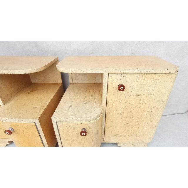Wood Art Deco Bedside Tables by Jindřich Halabala for Up Závody, 1950s, Set of 2 For Sale - Image 7 of 18