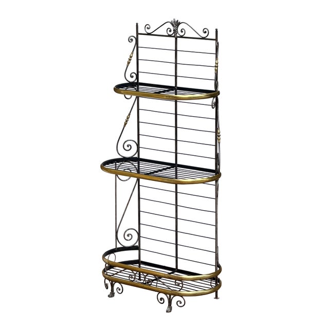 French French Boulangerie Stand or Baker's Rack of Wrought Iron and Brass For Sale - Image 3 of 12
