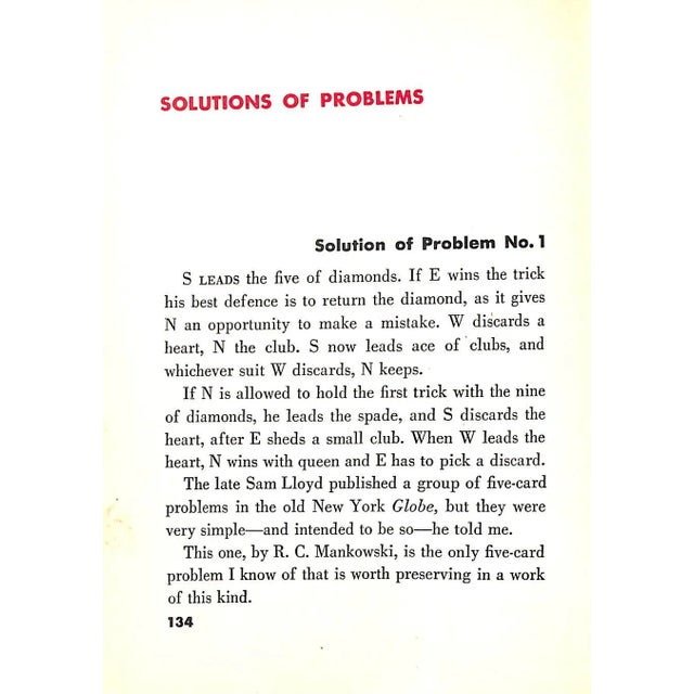 "Vanity Fair's Bridge Problems" 1932 Foster, r.f. [Edited and Arranged By] For Sale - Image 11 of 12