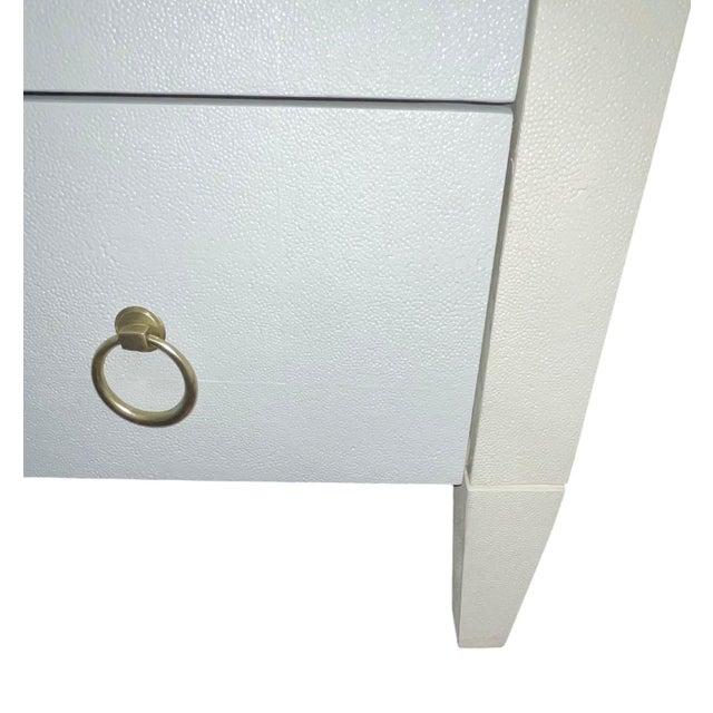 Ivory Pair of Italian Two-Tone Faux Shagreen Commodes. Late 20th Century. For Sale - Image 8 of 9