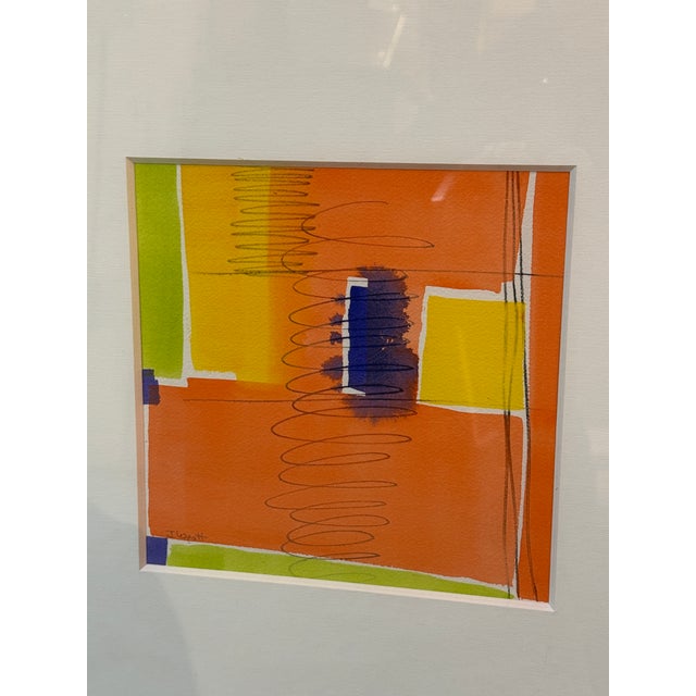 Orange Isabel Wyatt "Orange Color Form" Original Painting, Signed For Sale - Image 8 of 10