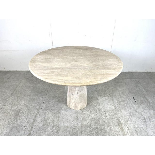 Travertine Dining Table in the style of Angelo Mangiarotti, 1970s For Sale - Image 10 of 11