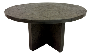 Round Black Concrete Moon Coffee Table, 1980s