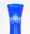 Pair of Cobalt Blue Cut-to-Clear Glass Flaring Vases. 8.5" H x 3" Diameter. Provenance: From a West End Avenue Collection.