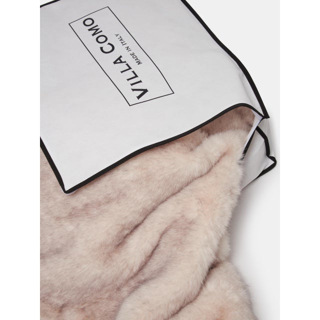 Not Yet Made - Made To Order Wvite Faux Fur Blanket by Villa Como For Sale - Image 5 of 6
