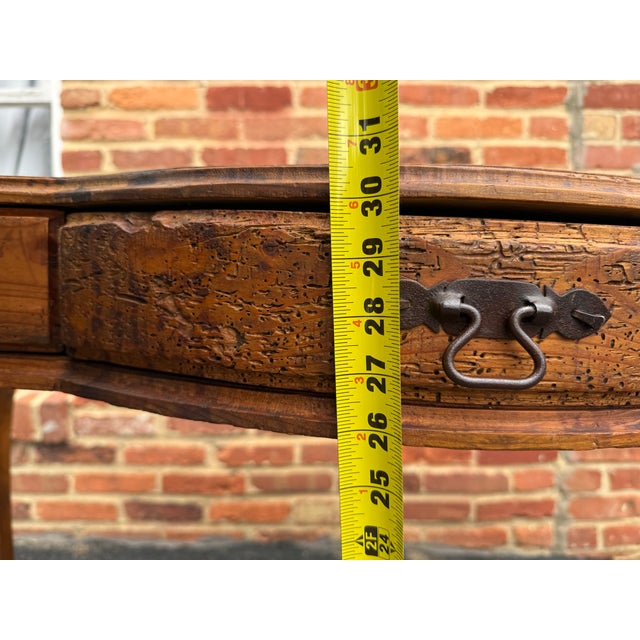 Vintage French Provincial Rustic Farmhouse Style Three Drawer Console Table/ Table Desk For Sale - Image 13 of 17