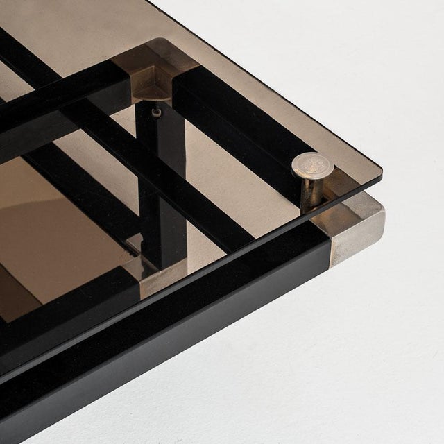 Iron and Smoked Glass Coffee Table, France, 1980s For Sale - Image 10 of 18