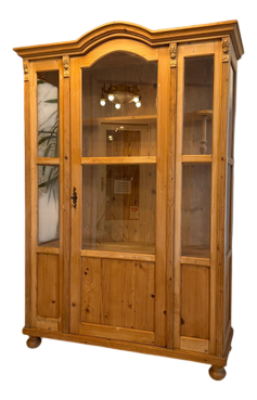 Rustic Farmhouse Display Cabinet in Softwood, 1970s