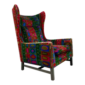 1960s Vintage Lounge Chair With Jack Lenor Larsen Upholstery