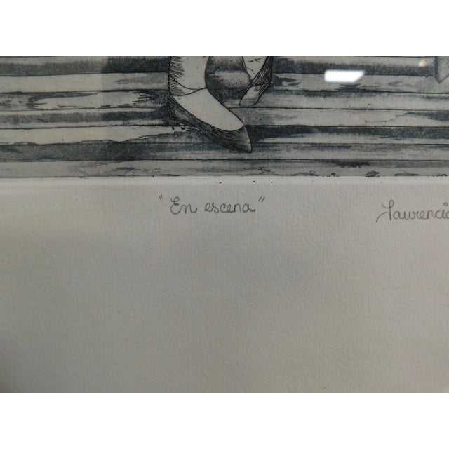 1980s Laurencia Evans 'En Escena' Framed Engraving For Sale - Image 5 of 13